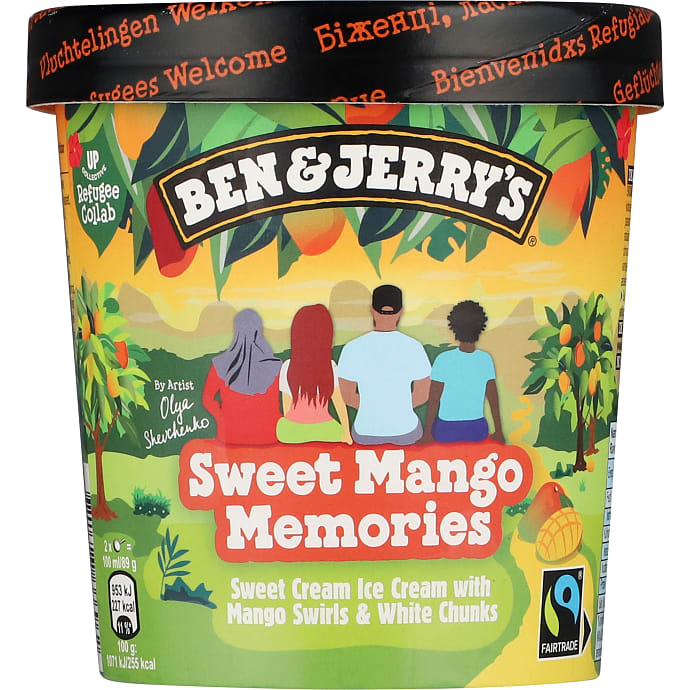 Flødeis m. mango og hvid chokoladesmag