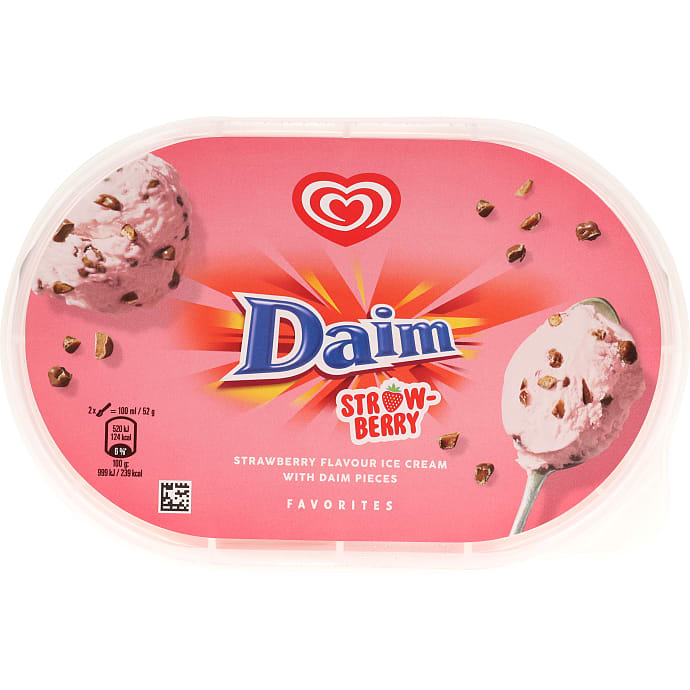 Mælkeis m. jordbær og daim