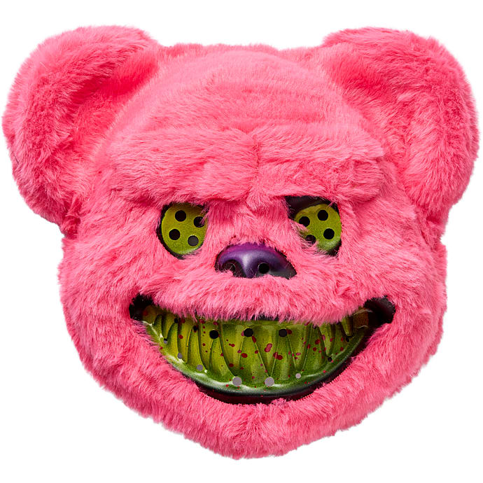 Halloween killer bjørn maske H: 24 cm - pink