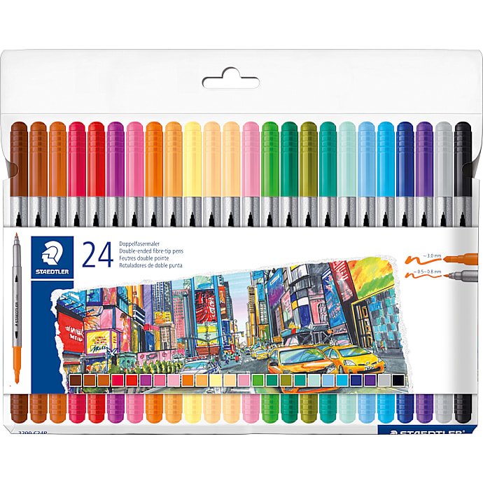Staedtler duo tusser 24 stk - flere varianter - assorteret