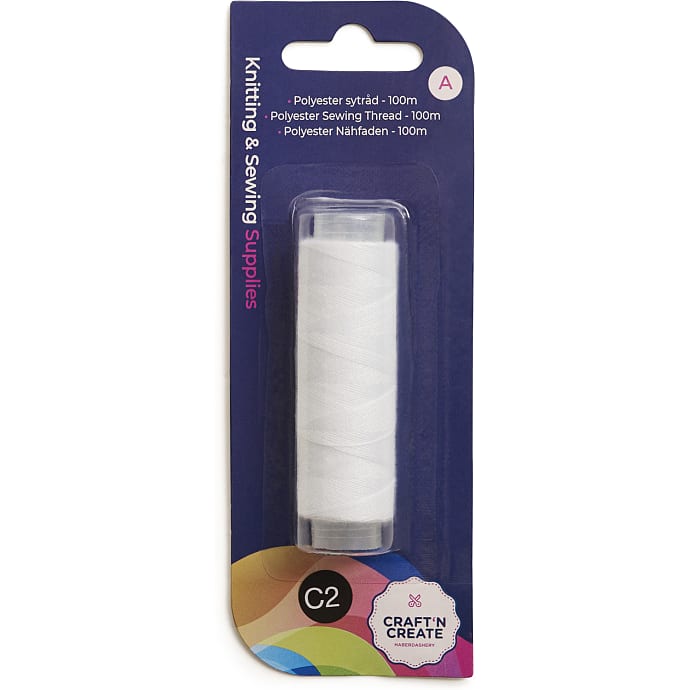 Polyester sytråd - hvid