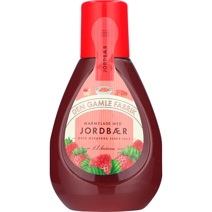 Cremet jordbærmarmelade squeezer