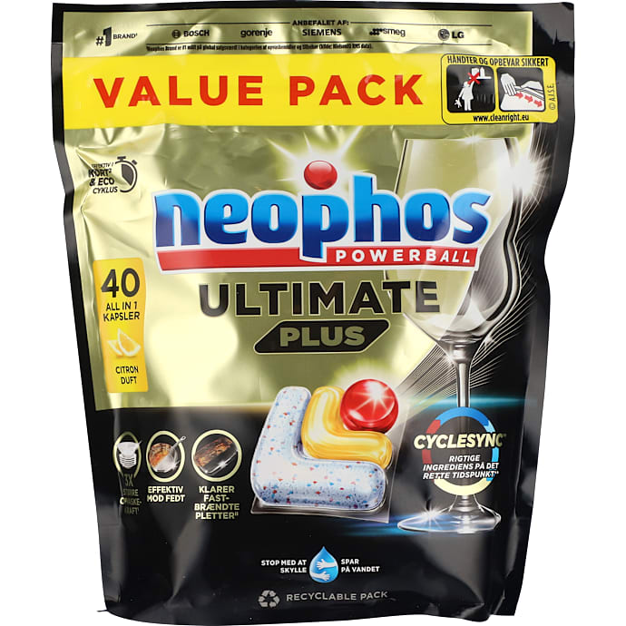 Neophos Opvasketabs Ultimate Lemon 40 stk