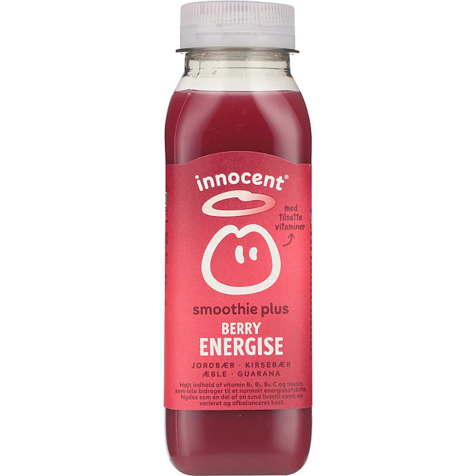 Smoothie m. jordbær, kirsebær, æble og guarna