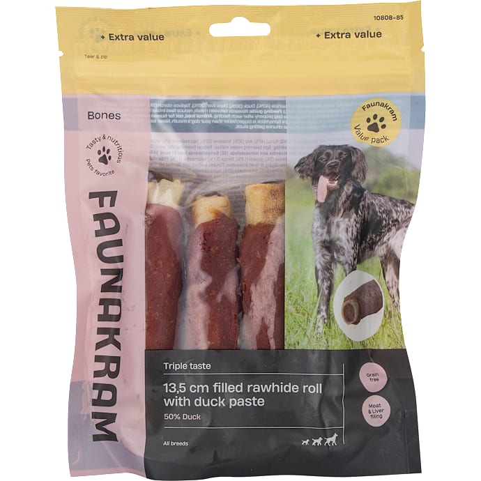 Faunakram Filled Rawhide Roll Duck Paste 13,5 cm