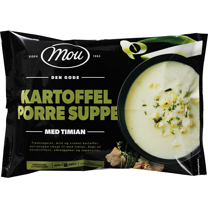 Kartoffel- og porresuppe m. timian