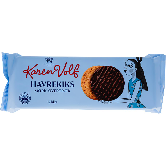 Karen Volf Havrekiks mørk chokolade 184 g