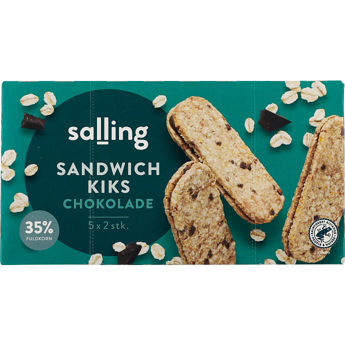 Kiks m. kakaocreme og chokoladestykker