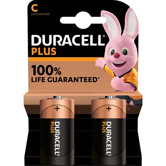 Duracell Plus C batterier 2-pak