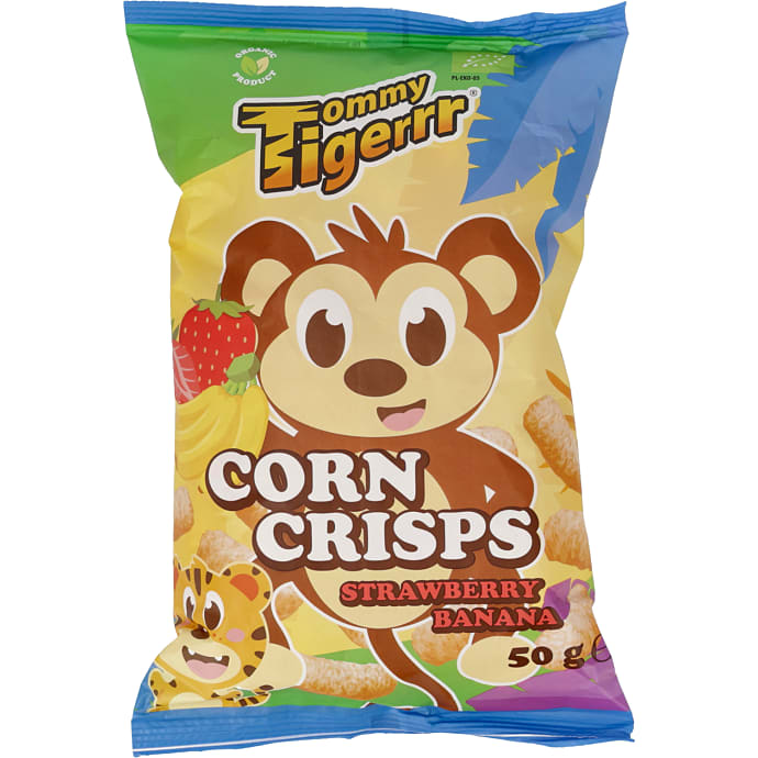 Majssnacks m. jordbær og banan