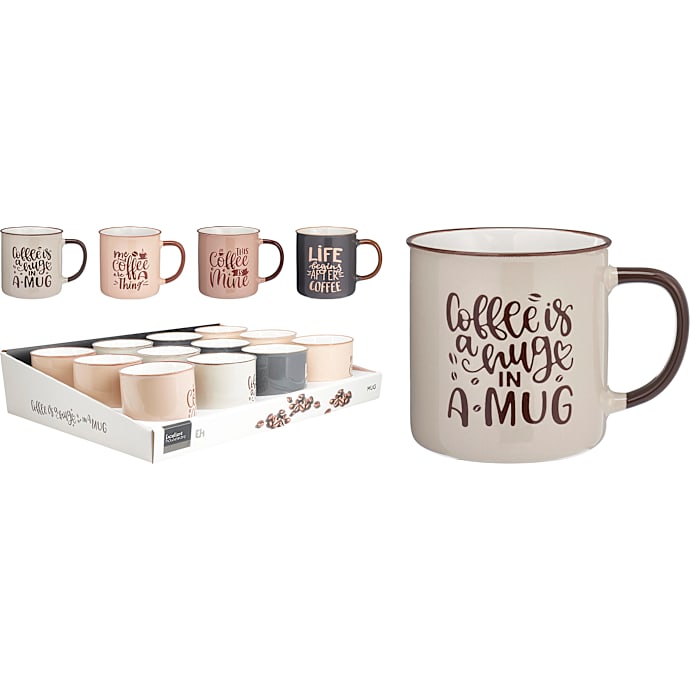 Krus med Kaffetekst Assorteret