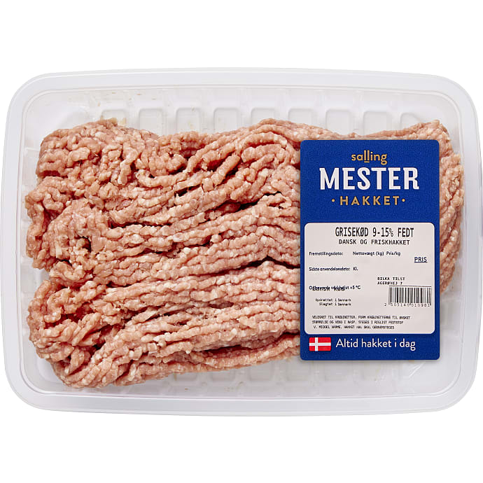 Mesterhakket Hakket grisekød 9-15% fedt