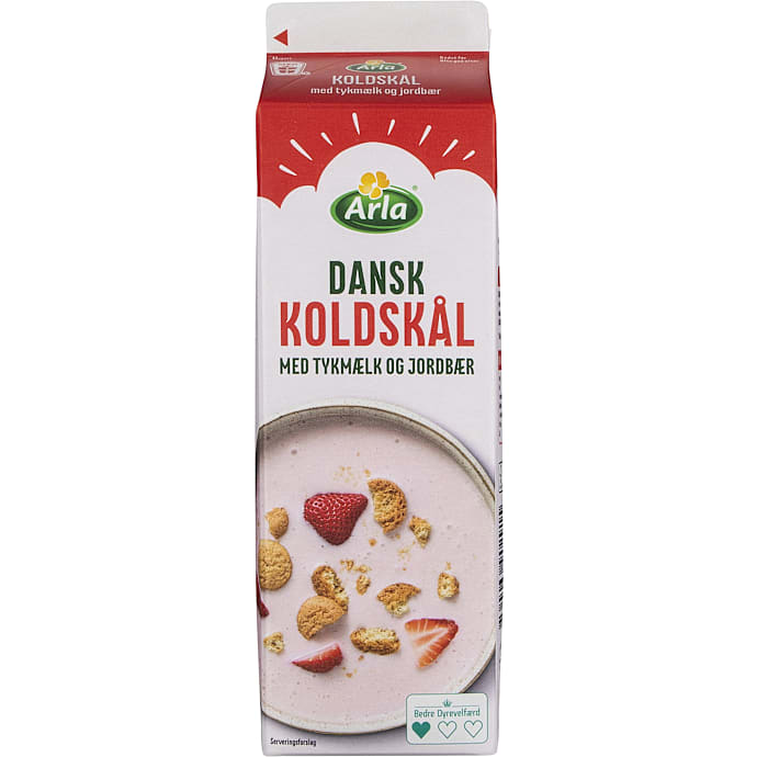Koldskål m. tykmælk og jordbær 1,8% fedt