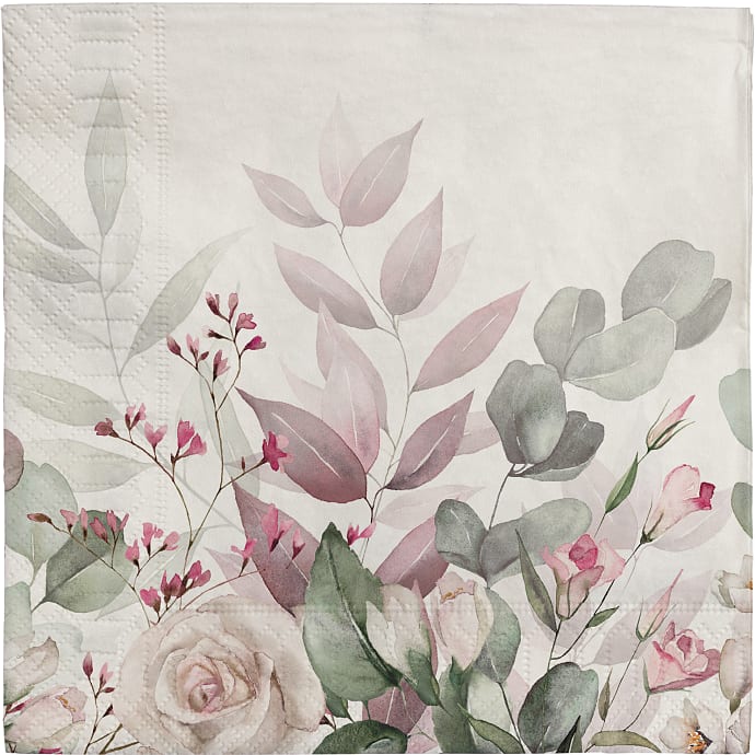 Mønstrede servietter 33x33 cm 20-pak