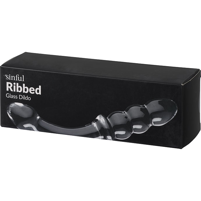 Sinful Ribbed glas dildo