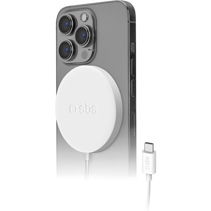 SBS trådløs oplader 15 W - hvid