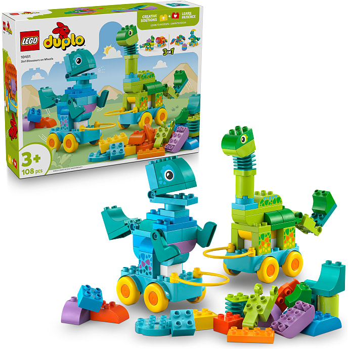 LEGO DUPLO By 3-i-1-dinosaurer på hjul 10451