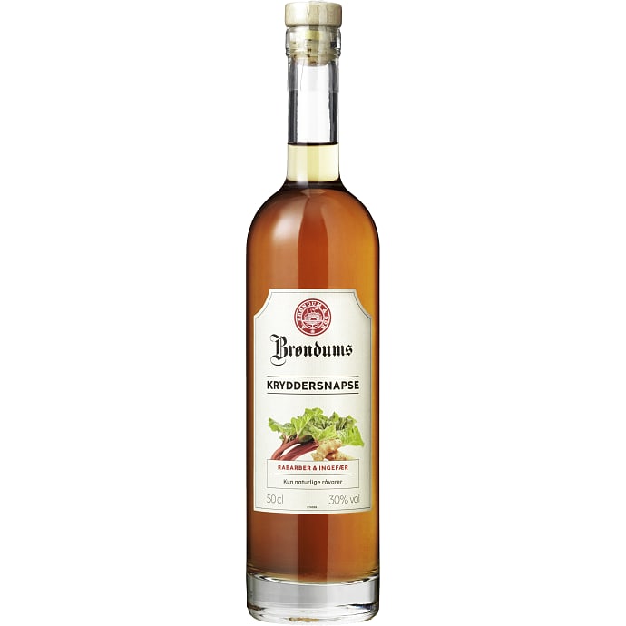 Brøndums Kryddersnaps rabarber og ingefær 500 ml