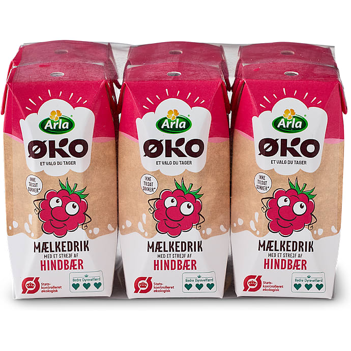 Mælkedrik m. hindbærsmag øko