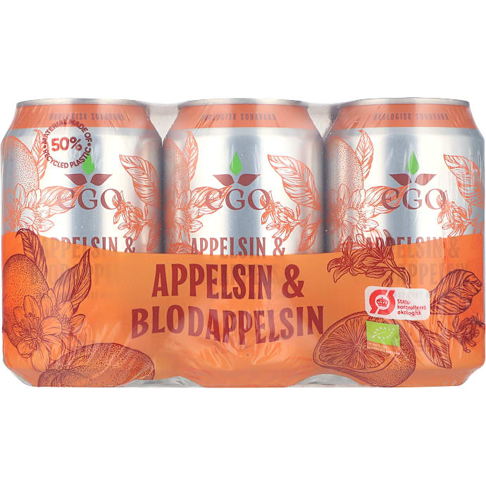 Sodavand m. appelsin- og blodappelsinsmag øko