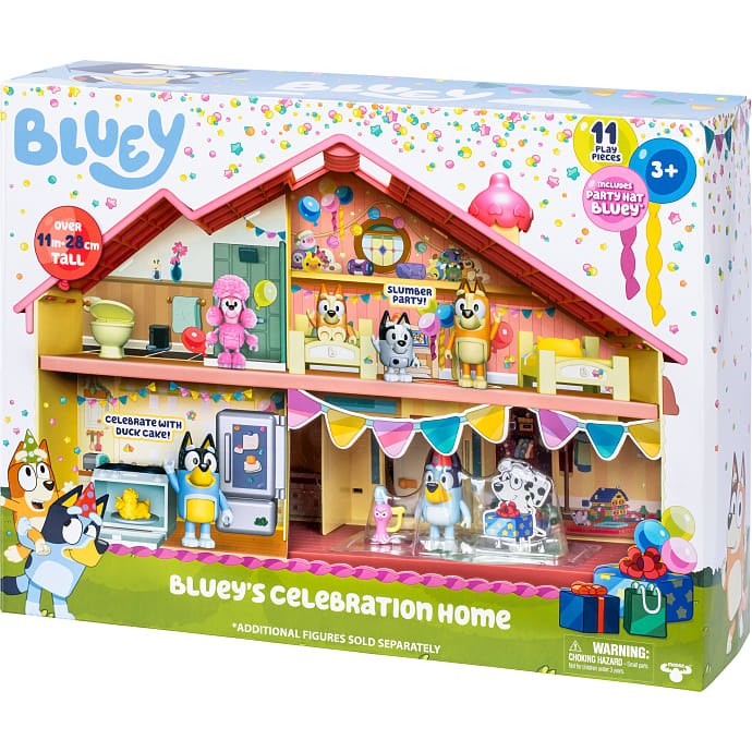 Bluey Fødselsdagsfest hus med tilbehør