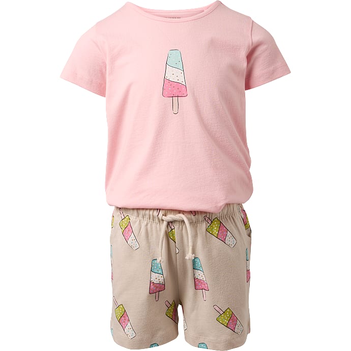 VRS børne shorts sæt str. 110/116 - rosa