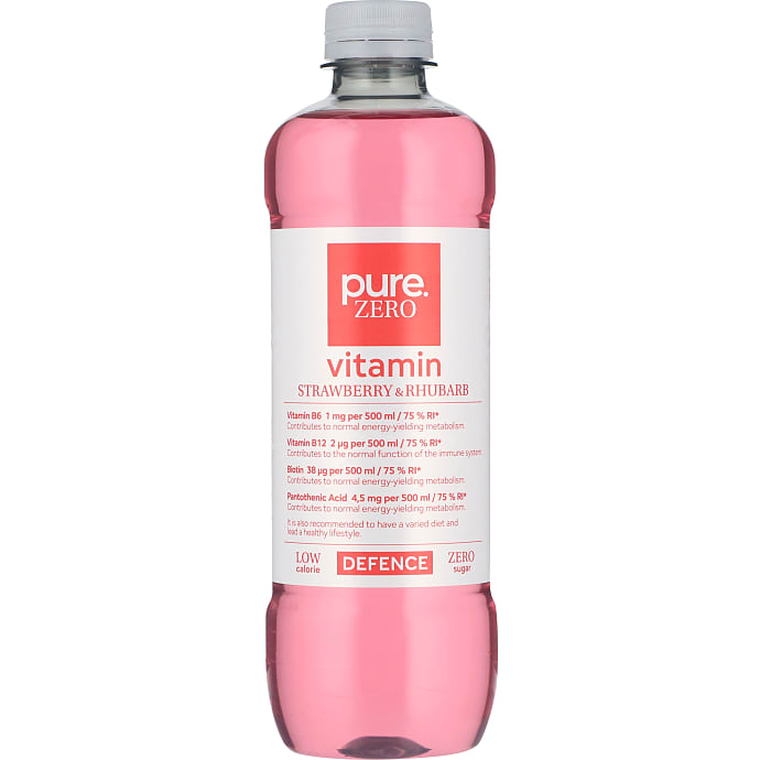 Pure Sportsdrikke jordbær og rabarber 500 ml