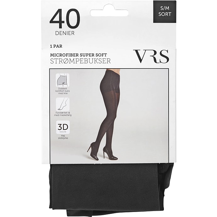 VRS strømpebukser nano microfiber str. S/M - sort