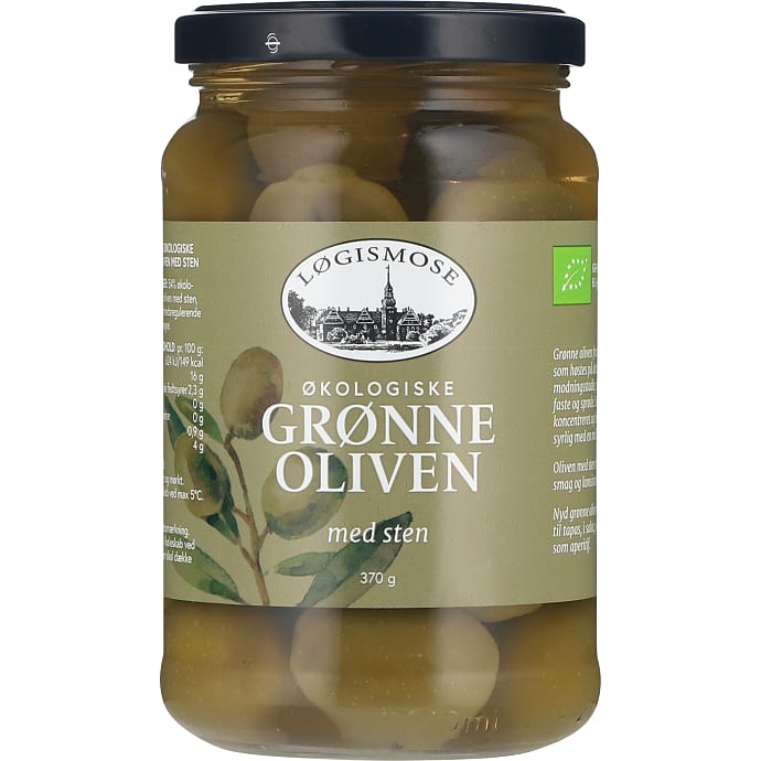 Løgismose Grønne oliven m. sten øko