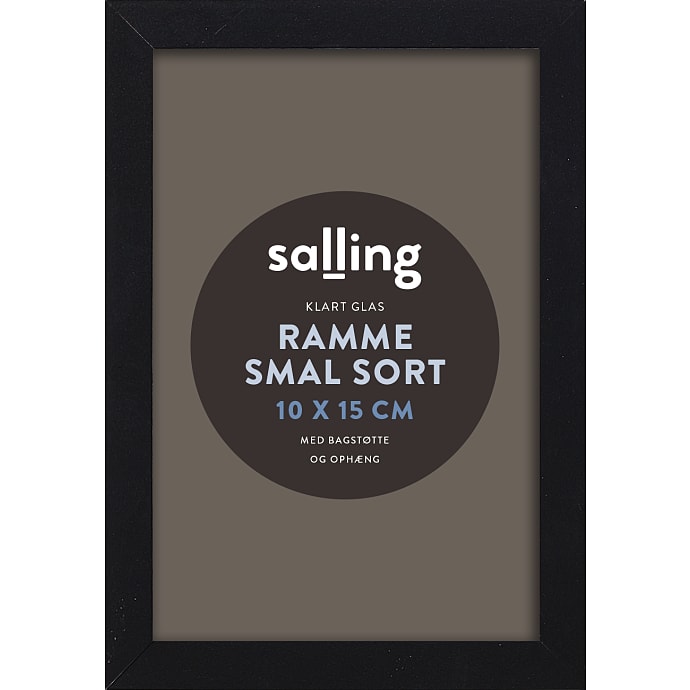 Salling Sort Ramme m. Glas 10x15 cm