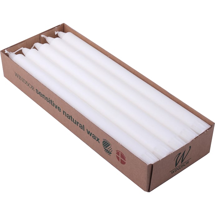 Windsor Kronelys Hvid 30 cm 10-pak