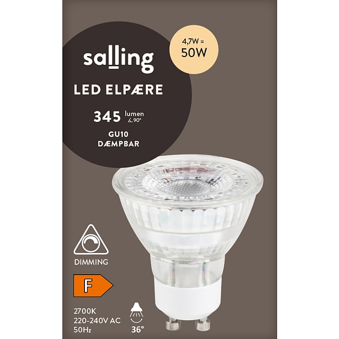 Salling LED spotpære 4,7W - varmt hvidt lys