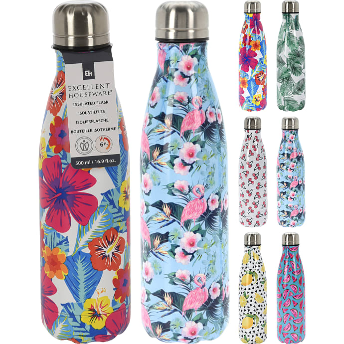 Termoflaske - 500 ml - flere varianter - assorteret