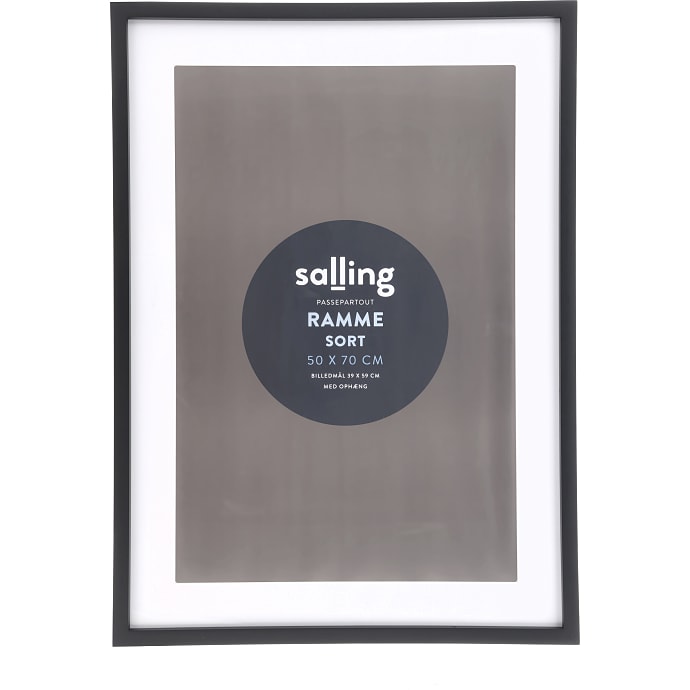 Salling Sort passepartout ramme plexiglas 50x70 cm