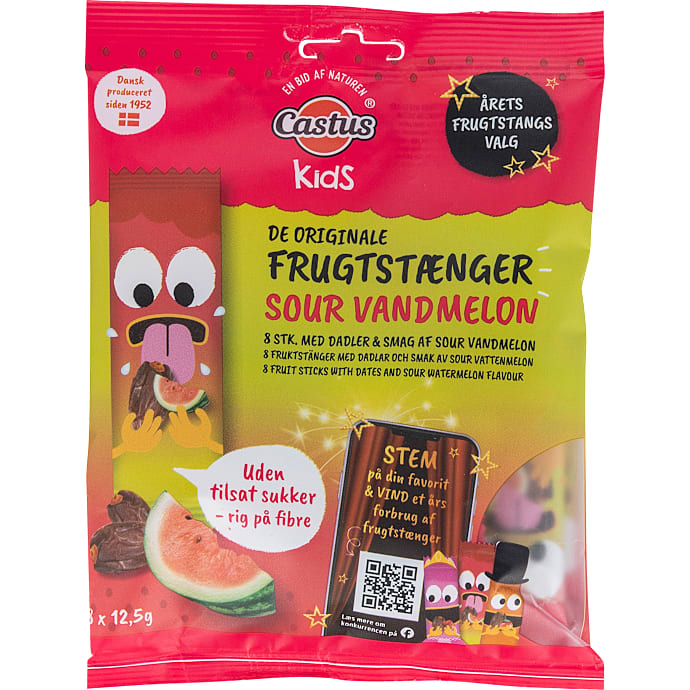 Frutstænger m. dadler og sur vandmelon – produktbillede