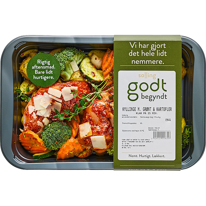 Kylling m. kartofler og grøntsager