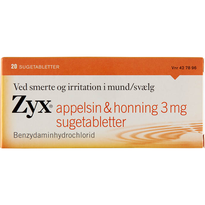 Zyx Appelsin og Honning Sugetabletter 20 stk