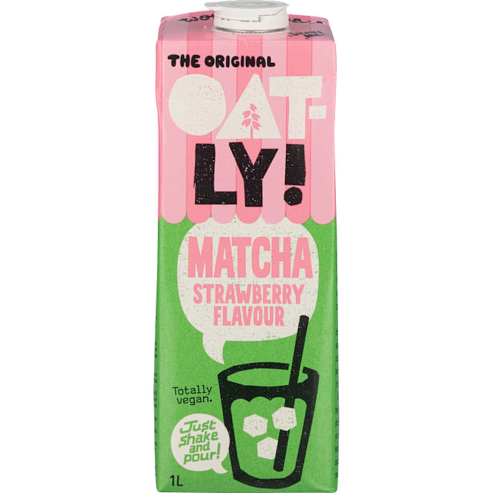 Havredrik m. matcha og jordbærsmag
