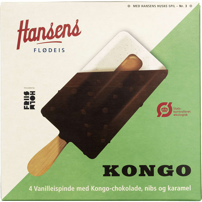 Flødeis m. vanilje, karamel og chokoladeovertræk øko