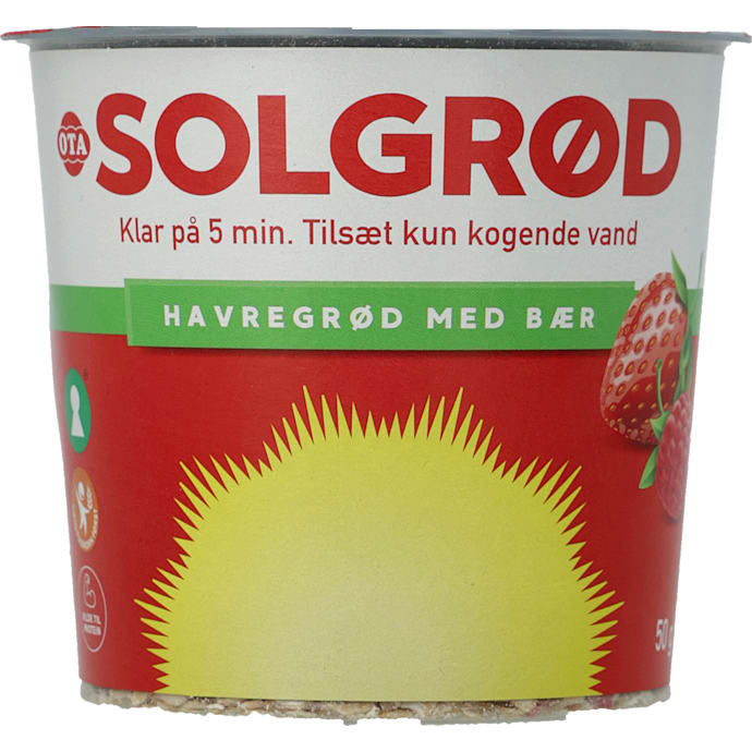 Solgrød m. jordbær og hindbær