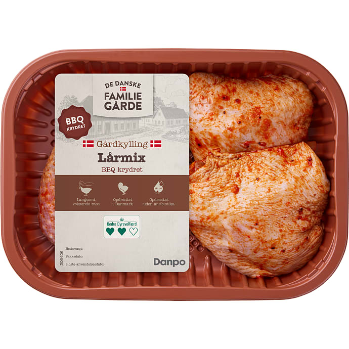 De Danske Familiegårde Kyllingelårmix m. barbecue 600 g