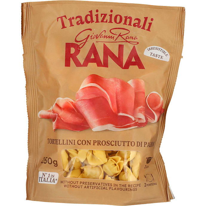 Tortellini m. lufttørret skinke og ost