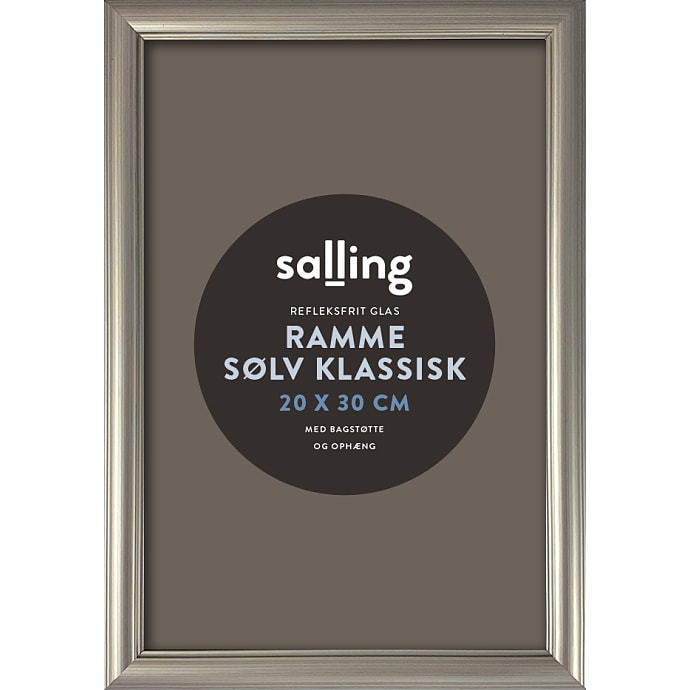 Salling Ramme Sølv m/Refleksfrit Glas 20x30 cm