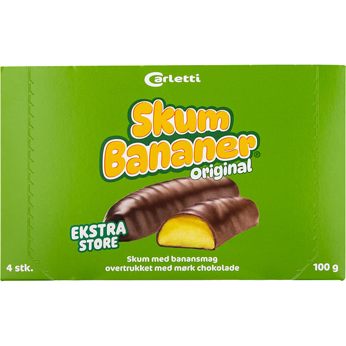 Skumbananer m. mørk chokolade