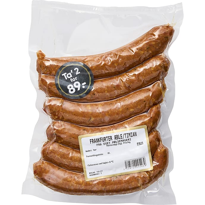 Frankfurter m. æble og timian