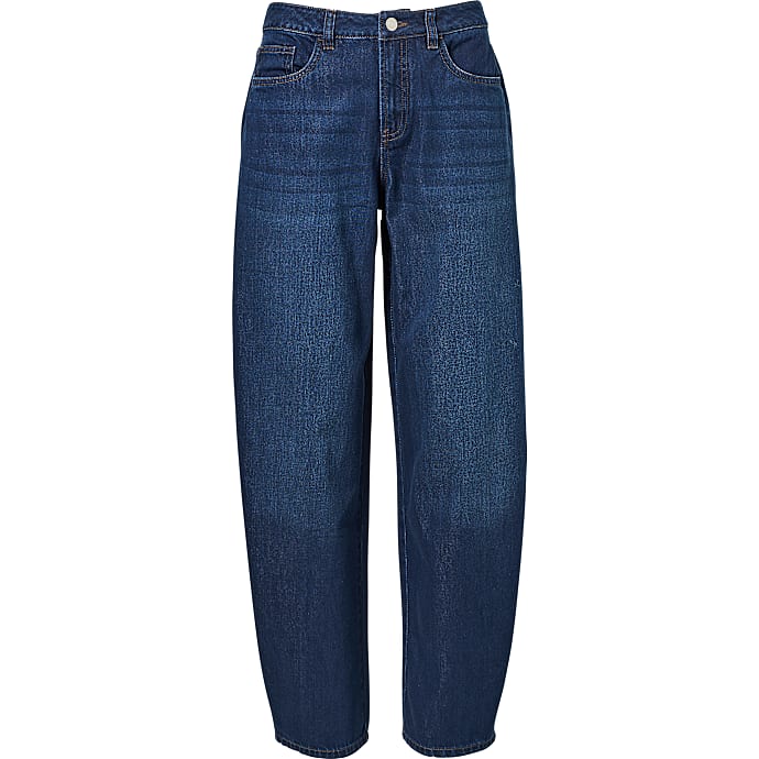 VRS dame barrel jeans str. 44 - mørkeblå