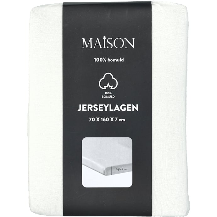 MAISON baby/junior jersey stræklagen 70x160x7 cm - hvid