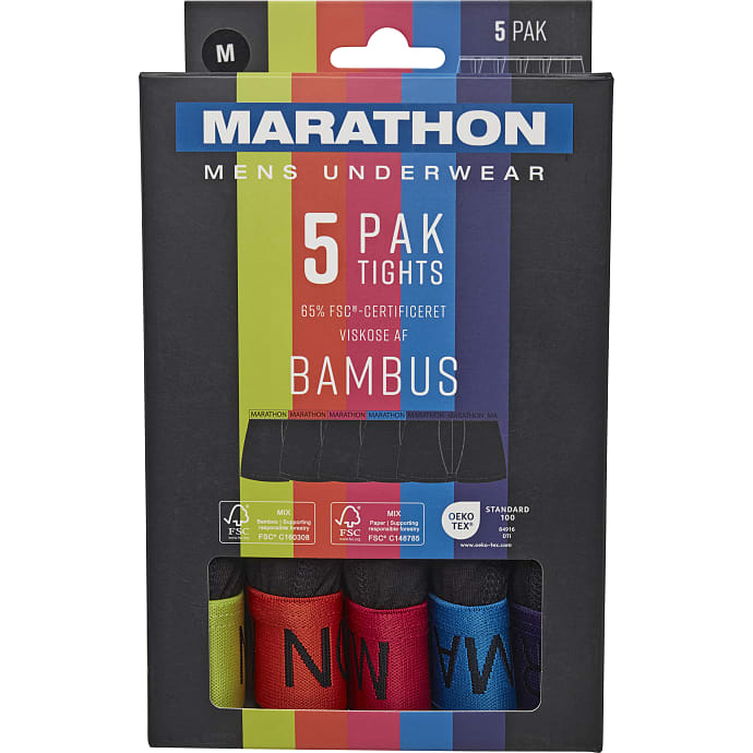 Marathon Herre Tights 5-pak Str. XL Sort