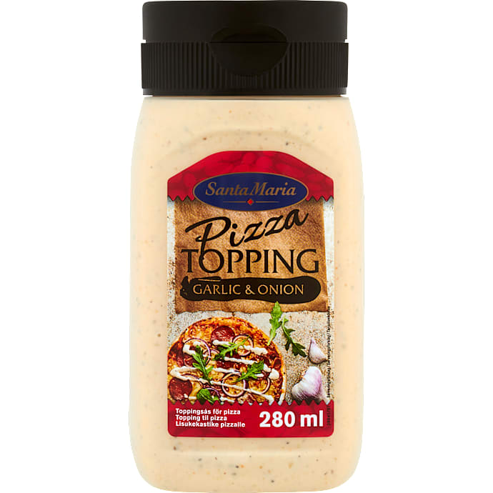 Pizzatopping m. løg og hvidløg