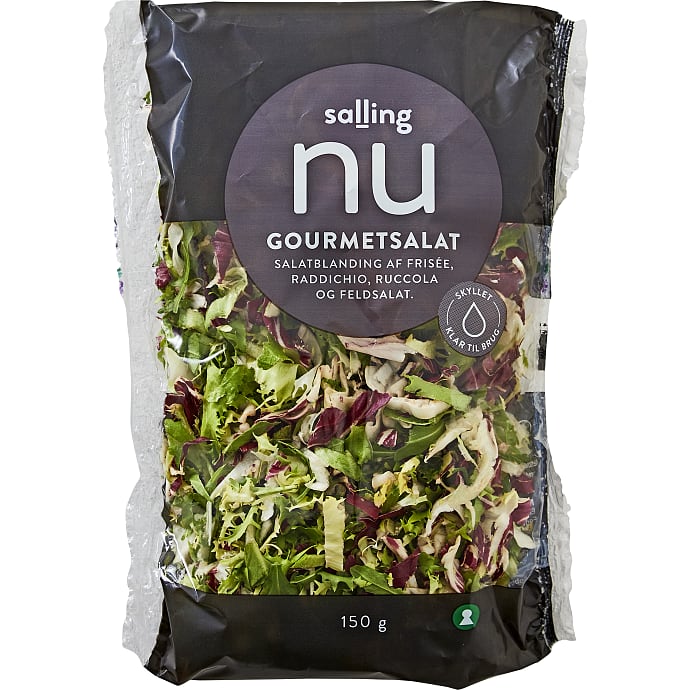 Snittet og skyllet gourmet salatblanding